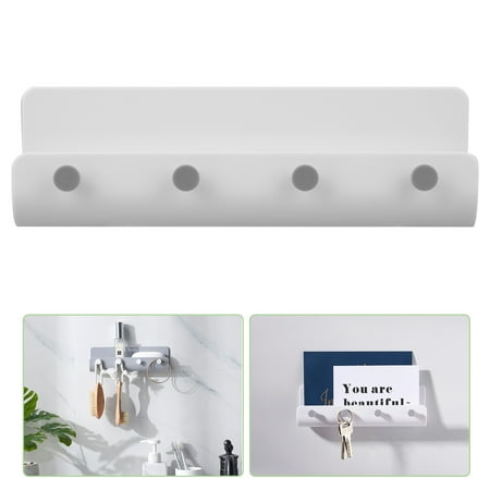 White Rosewood Letter Holder - EEEKit Wall Mounted Key Hook Rack Holder Pocket, Decorative Storage Wall Hook Organizer Shelf Organizer Letter Sorter Holder for Entryway, Kitchen, Bathroom, Mudroom, Home Office Organization