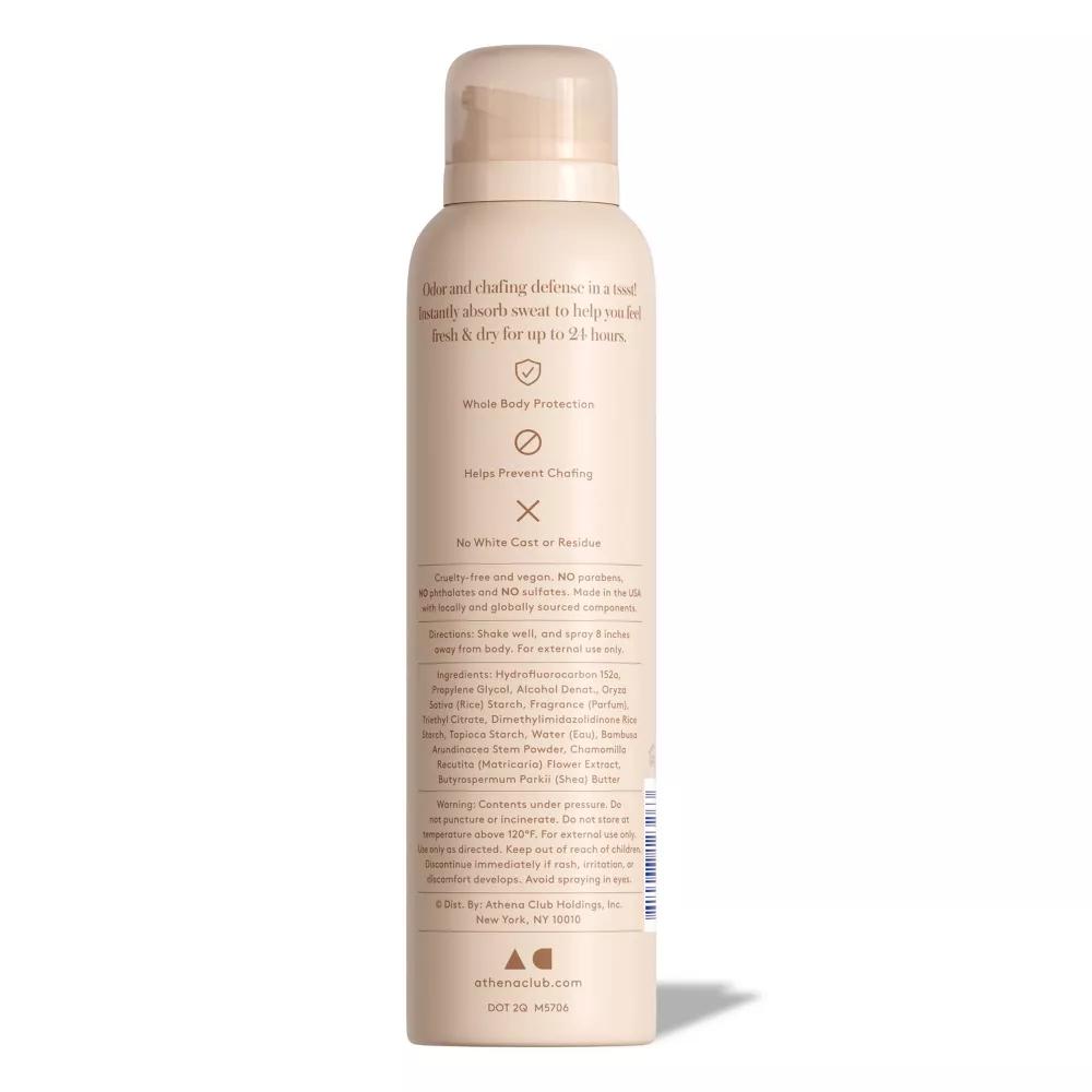 Athena Club Full Body Deodorant Spray - Golden Vanilla - 4 Oz, Natural, Aluminum-Free