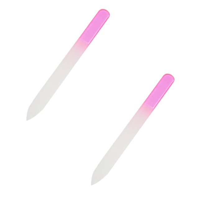 5/4/3/2/1pcs Glass Nail File with Plastic Sleeve Gradient Rainbow Color for Acrylic Nail Emery Boards & Buffer Double Sided Finger Nail Files Manicure Nail Care Tool for Women