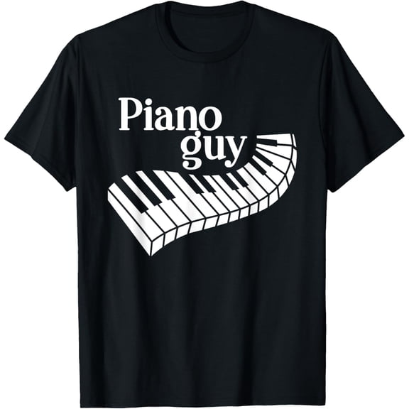 Piano Guy Mens Artistic Piano Keys Keyboard Player Piano Guy T-Shirt
