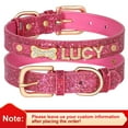thumbnail image 3 of Pet Artist Personalized Dog Collar Bling Leather Custom Pet Name ID with Rhinestone Charms, 3 of 12