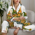 thumbnail image 6 of Daiia Thanksgiving Truck for Women's Long-Sleeved Pajama Set – Soft & Comfortable Sleepwear Button-Up Pajamas Cozy Lounge Wear-Large, 6 of 7