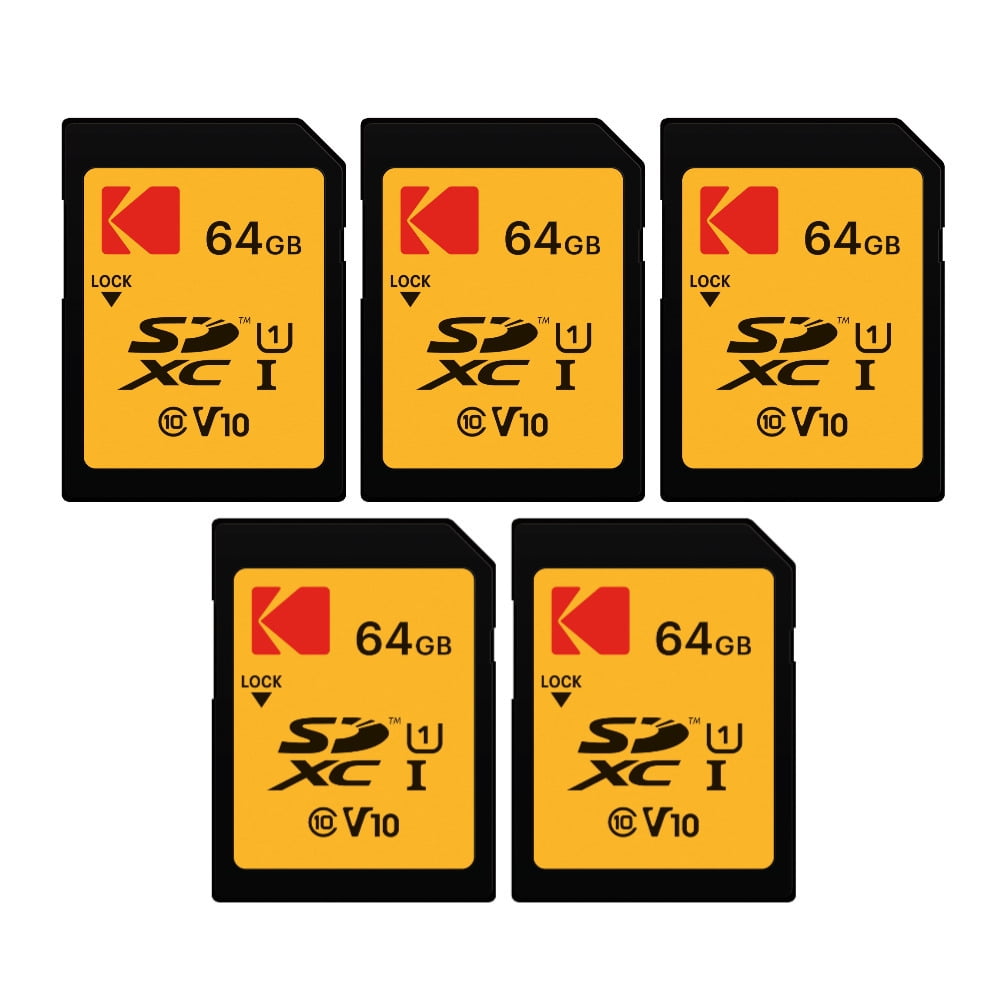 Kodak 64GB Class 10 UHSI U1 SDXC Memory Card (5 Pack)