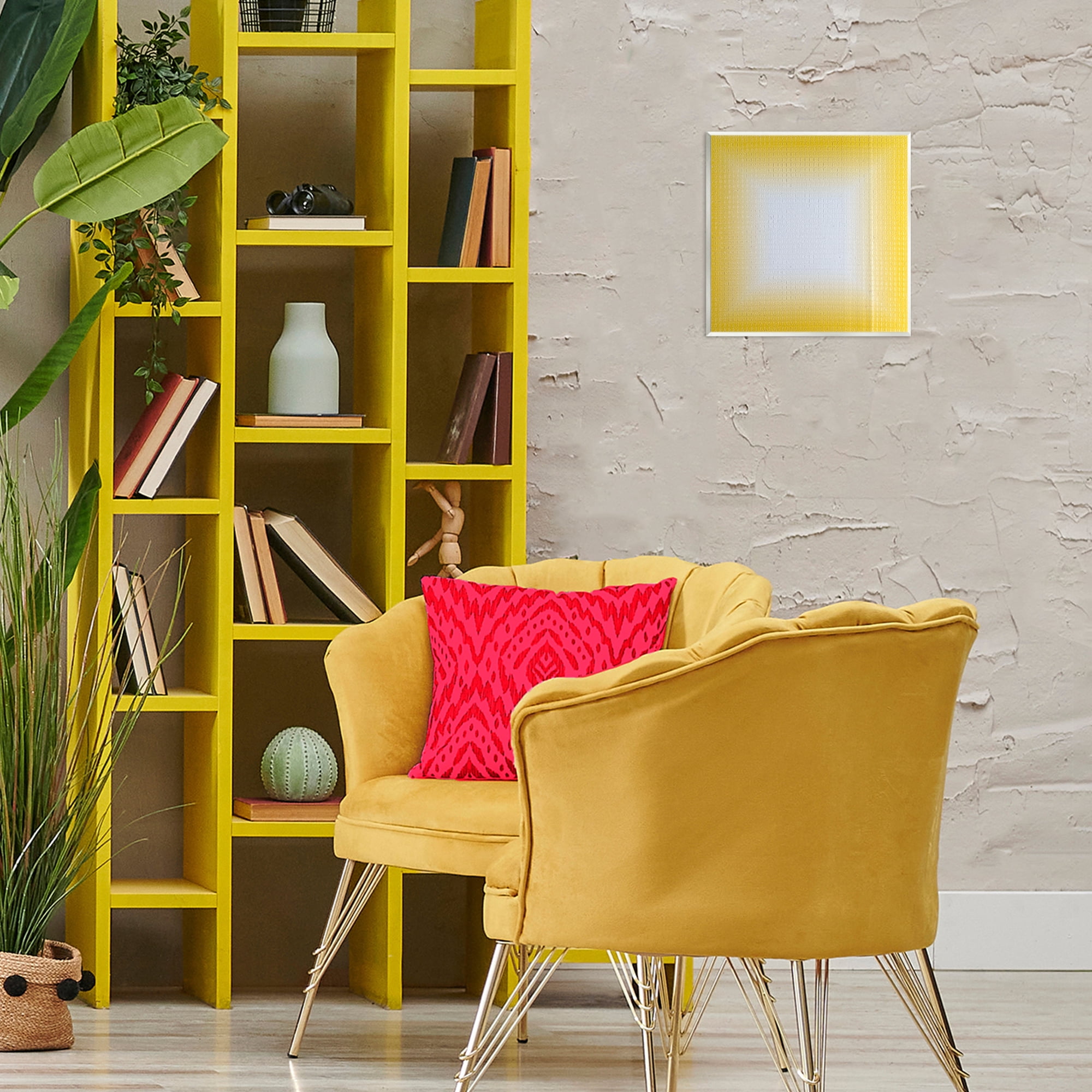 Stupell Industries Yellow Ombre Fade Abstract Painting Unframed Art Print Wall Art, 12 x 12