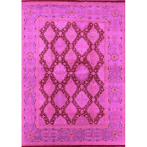 Ahgly Company Indoor Rectangle Oriental Pink Industrial Area Rugs, 6' x 9'