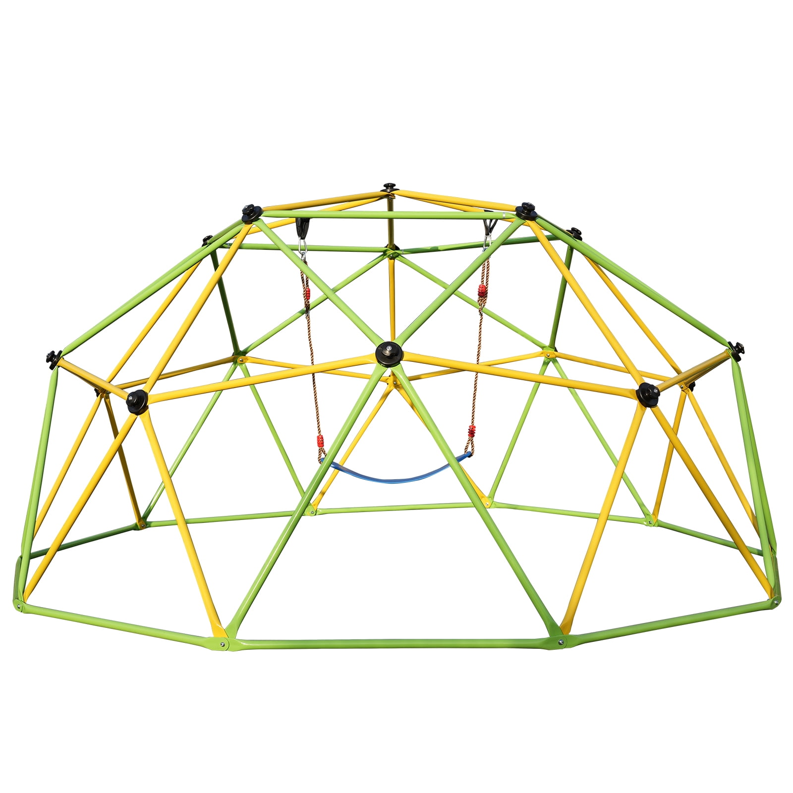 10FT Climbing Dome for Kids Jungle Gym Apply To Park Dome Climber With Swing Playground Equipment, Green