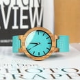thumbnail image 5 of Women's Zebra Pattern Quartz Watch, Coral Blue Wooden Quartz Watch, Fashion Leather Quartz Watch, Women's Model.,Blue, 5 of 17