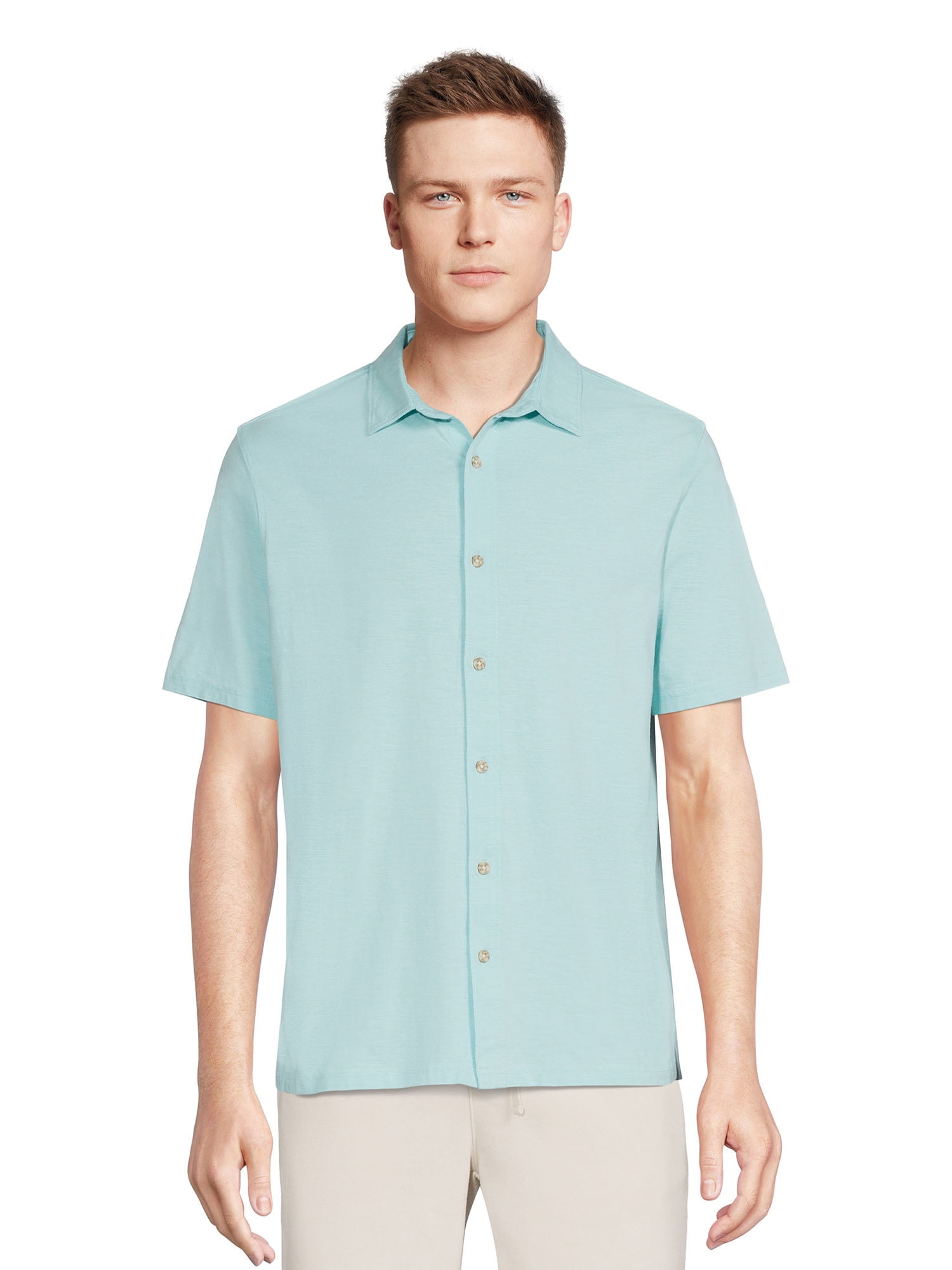 Men’s Knit Button Down Shirt, Sizes S3XL