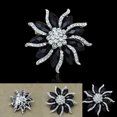 thumbnail image 5 of UDIYO Women's Xmas Gift Blossom Flower Brooch Black Crystal Rhinstones Collar Pin, 5 of 5