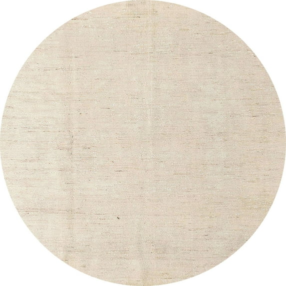 Ahgly Company Indoor Round Abstract Wheat Beige Solid Area Rugs, 6' Round