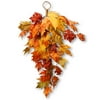National Tree Company Artificial Fall Teardrop Hanging Wall Decoration, Decorated with Maple Leaves, Autumn Collection, 30 in