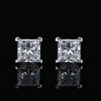 Moissanite Princess Cut Stud Earrings