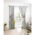 thumbnail image 3 of Spring Floral Blackout Curtains for Bedroom/Living Room, Thermal Insulated Kitchen Curtains, Watercolor Flower Eucalyptus Leaves Botanical Grommet Darkening Window Treatment Drapes 27.5"x39"x2, 3 of 8