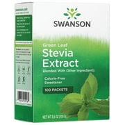 Swanson Green Leaf Stevia Extract 100 Packets