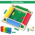 thumbnail image 2 of TAETOE Shut The Box Game Wooden with Dice, 2-4 Player Math Strategy Game for Adults Kids - Close The Box Board Number Learning Activity, Family Travel Pub Games, 2 of 7