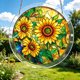 thumbnail image 4 of Atrapasueños de acrílico con forma de rompecabezas para colgar en la ventana | Atrapasueños redondo de vidrieras florales para uso interior y exterior, 4 of 7