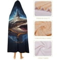 thumbnail image 4 of Shark Wearable Blanket Soft Cozy Plush Fleece Blanket Hoodie for Couch, Hooded Blanket Decorative for Shark Lovers, 4 of 6