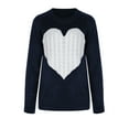 thumbnail image 3 of Women Sweaters Crew Neck Heart Front Long Sleeve Knitted Sweaters Winter Sweaters Alsol Lamesa, 3 of 4