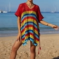 thumbnail image 2 of Taqqpue Women Swimsuit Crochet Swim Cover Up Summer V Neck Bathing SuitVacation Outfits Swimwear Mesh Knit Plus Size Beach Dress, 2 of 10