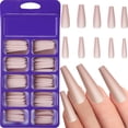 thumbnail image 1 of 100 piezas mate extralargas bailarina prensa en uñas ataúd uñas postizas color sólido cubierta completa uñas postizas mate ataúd uñas postizas con caja para mujeres niñas decoraciones de uñas, 1 of 7