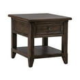 thumbnail image 3 of Pemberley Row Wood Saddle Brown End Table Rectangular Bottom Shelf, 3 of 9