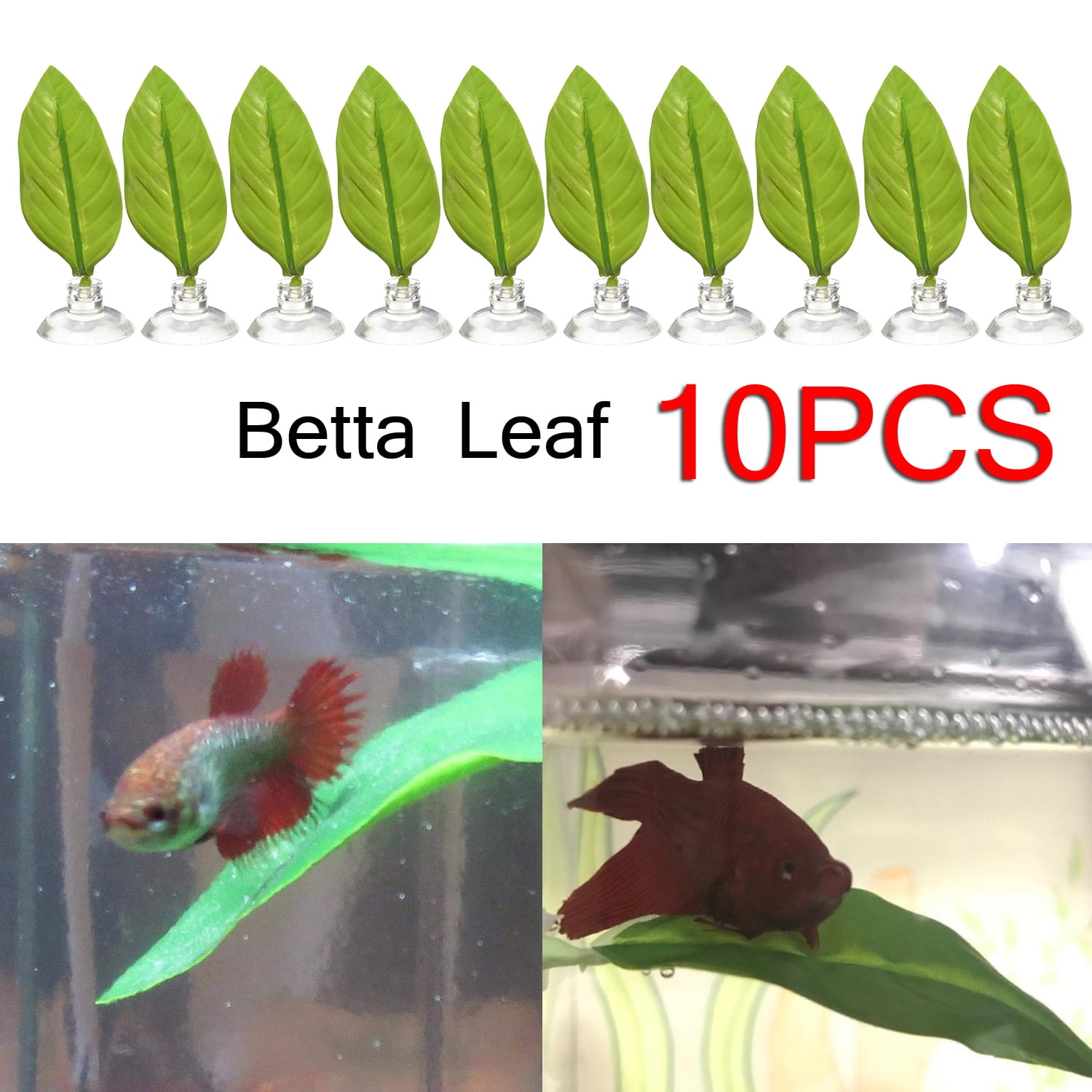 9-Piece Betta Fish Leaf Hammock Set With Suction Cups – Creates Resting Spots & Natural Habitat In Aquarium