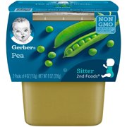 (4 pack) (4 Pack) Gerber 2nd Foods Peas Baby Food, 4 oz. Tubs, 2 Count