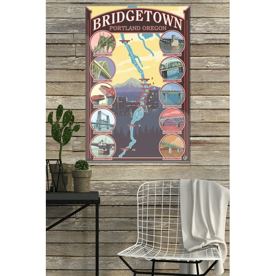 Portland Oregon Bridges Of Portland Lantern Press Artwork 12x18 Acrylic Wall Art Gallery Quality
