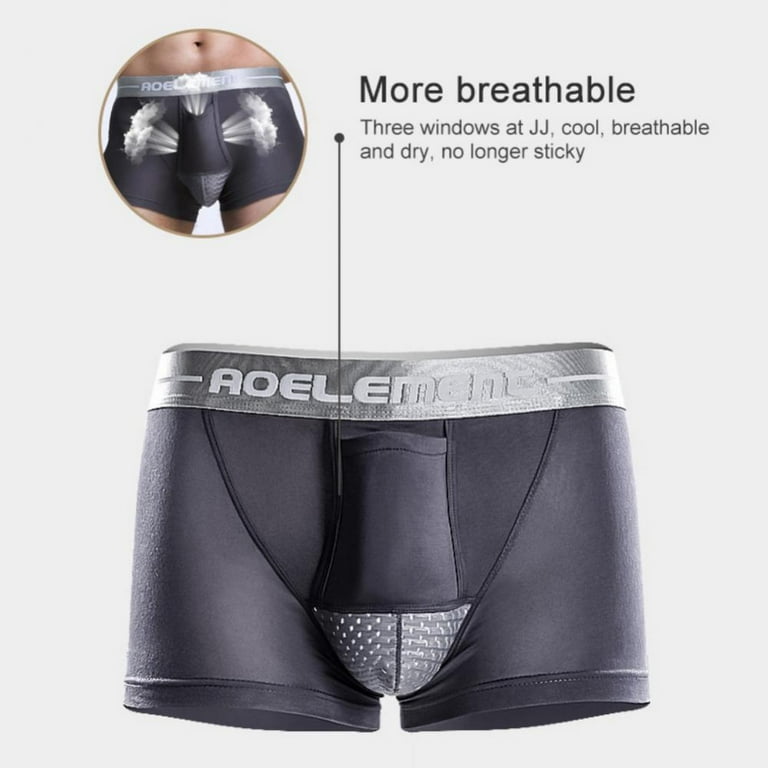 Men's 3D U-Convex Front Opening Soft Super Breathable Underpants Casual  Sports Boyshorts Mid-Rise Solid Modal Boxer Briefs Plus Size L-5XL 