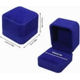 thumbnail image 2 of Joyero de terciopelo de 2 piezas, caja para anillos, caja para pendientes, caja de almacenamiento para colgantes para bodas, compromisos y día de San Valentín, 2 of 5