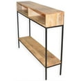 thumbnail image 3 of Carolina Classics Edvin Solid Mango Wood Top Console Table in Natural/Black, 3 of 4