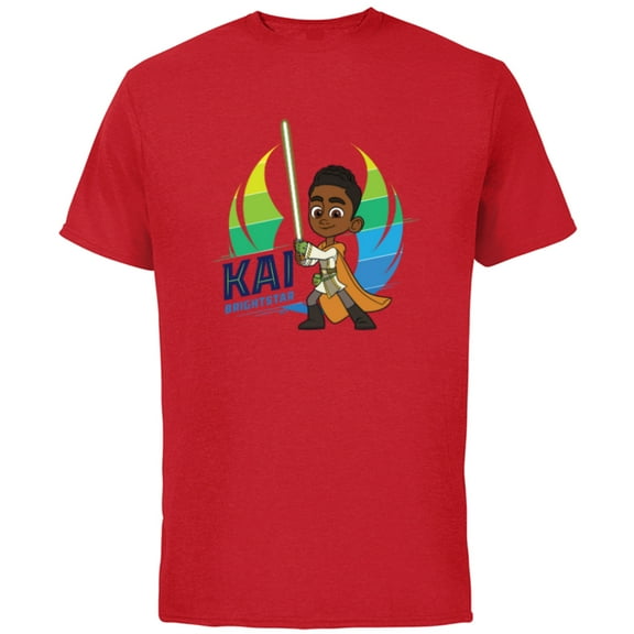 Star Wars Young Jedi Adventures Kai Brightstar & Lightsaber - Short Sleeve Cotton T-Shirt for Adults - Customized-Red
