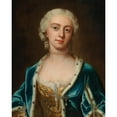 thumbnail image 2 of Barthélémy du Pan 12x14 Gold Ornate Wood Frame and Double Matted Museum Art Print Titled - Portrait of Augusta, Princess of Wales, Wearing Pearls and an Ermine Lined Blue Cloak, 2 of 4