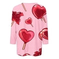 thumbnail image 4 of VKOYWKM Valentine Tops for Women Romantic Love Heart Graphic Tees 3/4 Sleeve Crew Neck Holiday T-Shirts Valentines Day Gifts, 4 of 5