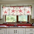 thumbnail image 3 of Yayeee Kitchen Curtains Tier Set of 2 Light Filtering 57"x24" Over Sink Window Panels, Brown Starfish, 3 of 7