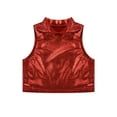 thumbnail image 3 of Aislor Kids Girls Shiny Metallic Gymnastics Crop Tops Sleeveless Mock Neck Tank Tops Workout Activewear, 3 of 7