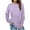 Purple, variant on Women's Casual Crewneck Sweatshirt Solid Color Long Sleeve Shirts Loose Fit Pullover Tops Basic Tee Tops Soft Comfy Blouse Tunic Shirts