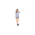 thumbnail image 3 of Aeropostale Sudadera con capucha de punto a rayas para mujer, azul, extragrande, 3 of 3