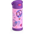thumbnail image 6 of Thermos Kids Stainless Steel Funtainer Water Bottle with Straw, Dishwasher Safe, Leak Proof Peace, 14 oz, 6 of 13