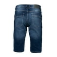 thumbnail image 6 of Men's Flex Stretch Slim Skinny Fit Casual Denim Jeans Shorts, Light Disstressed Dark Blue, Size 30, 6 of 9