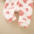 thumbnail image 4 of Unisex Newborn Baby Fuzzy Hooded Romper, Multiple Colors Available, Soft Warm Bear Heart Pattern One Piece Jumpsuit, Infant Long Sleeve Snap Bodysuit for Fall Winter Daily Wear Size 0-12 Months, 4 of 7