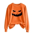 thumbnail image 4 of Halloween Sweatshirt for Women Timeless Womens Hoodless Sweatshirt Casual Letter Crew Neck for Comfort and Seasonal Style in Fall and Winter Brick Red L, 4 of 4