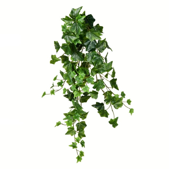 Vickerman 28" Artificial Green Ivy Hanging Bush, Pack of 2