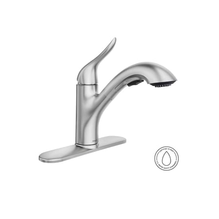 Moen 87931SRS Koa Spot Resist Stainless Single Handle Pull-out Kitchen Faucet with Sprayer Function