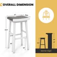 thumbnail image 3 of Gymax 4 PCS Saddle Bar Stools Bar Height Backless Island Pub Chairs Kitchen Gray, 3 of 5