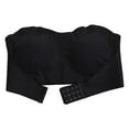 thumbnail image 4 of khonts,Women's Strapless Crossover Side Closure Bras Non- Silicone Padded Bandeau Wireless Tube Top Bralettes Black M, 4 of 9