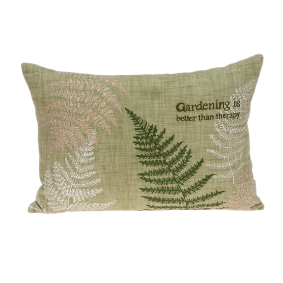 Parkland Collection Eureka Green Fern Decorative Lumbar Pillow, 14 x 20 Cotton Accent Pillow