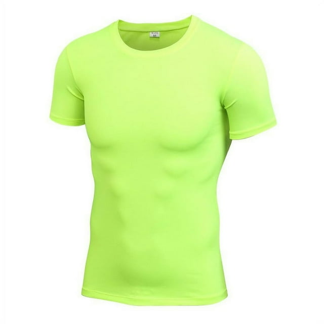 Mens Compression Shirts Gym Short Sleeve Sports Tight Fitness Base Layer Tops