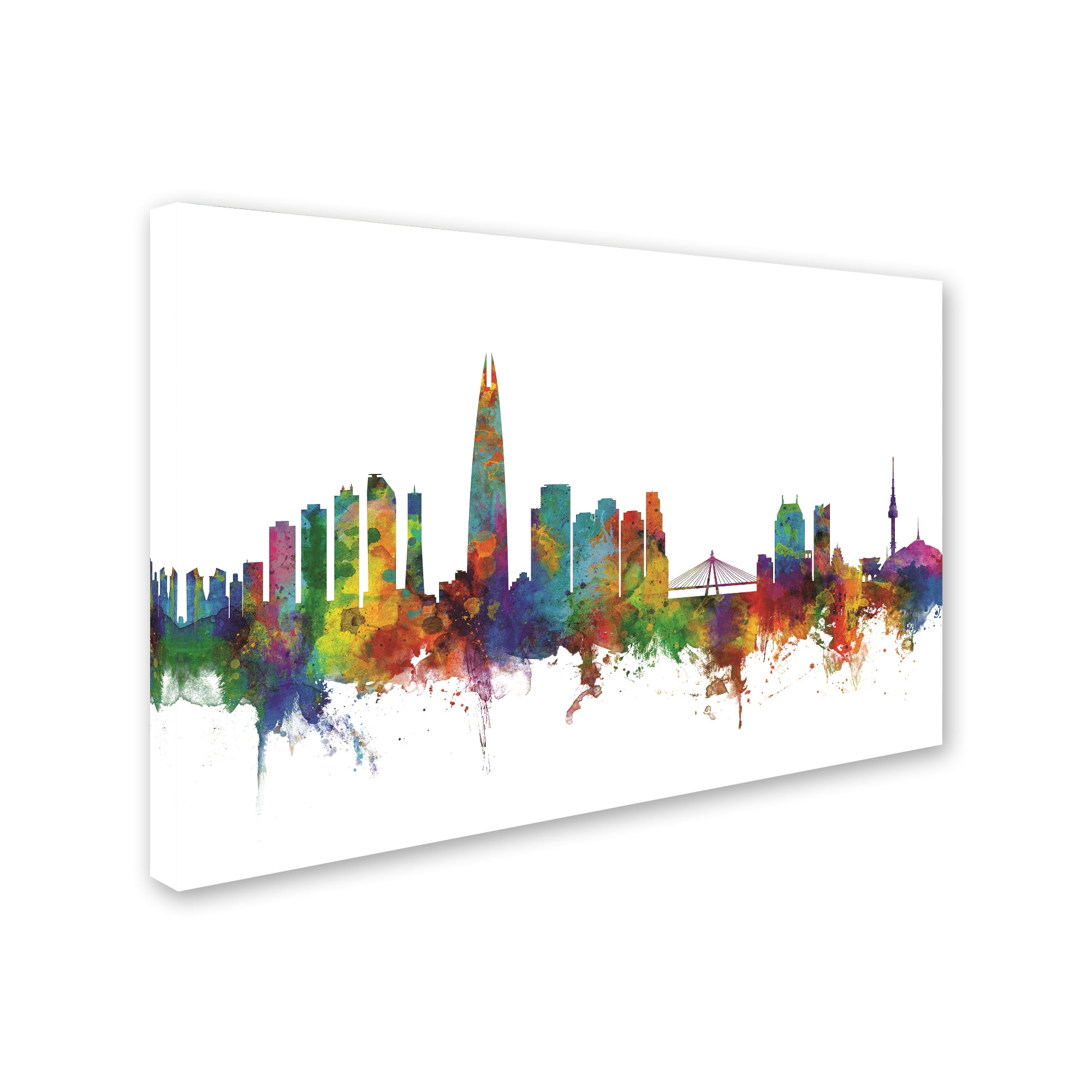Trademark Fine Art 'Seoul Skyline South Korea II' Canvas Art by Michael Tompsett