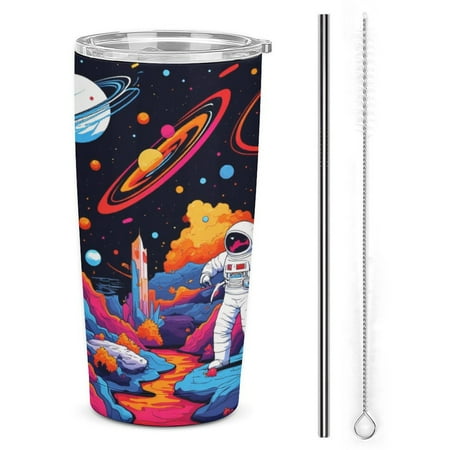 

Astronaut Cosmic Adventure-2 Tumbler with Lids And Straws Insulated Cup Reusable Stainless Steel Water Bottle Travel Mug